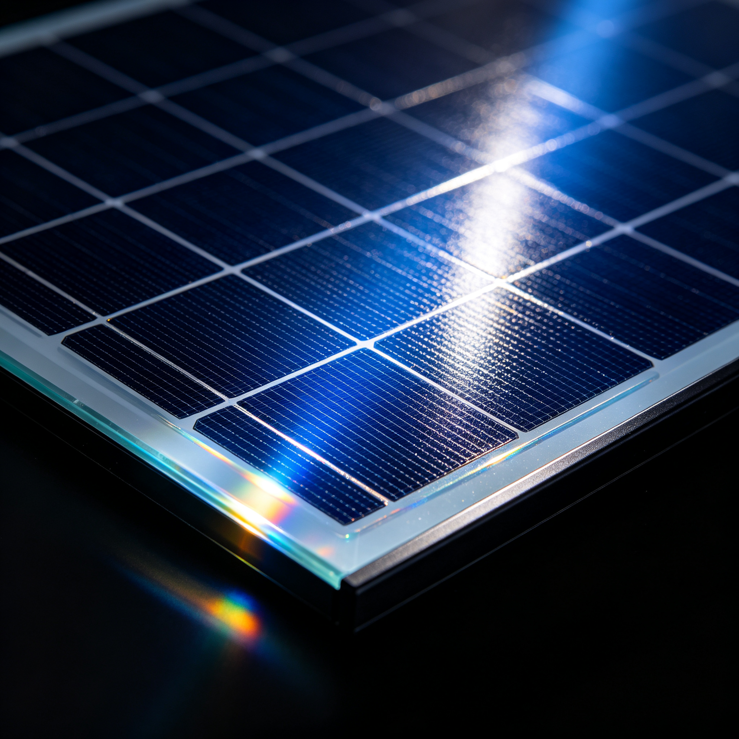 Solar panels on a home roof at sunset