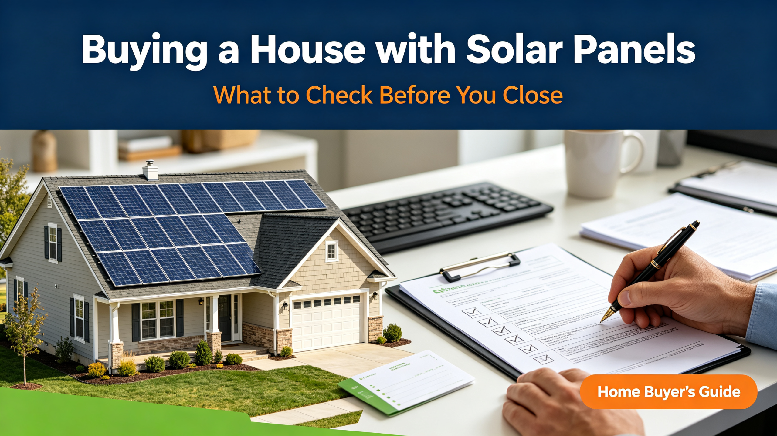 Buying a house with solar panels - home inspector reviewing the system documents
