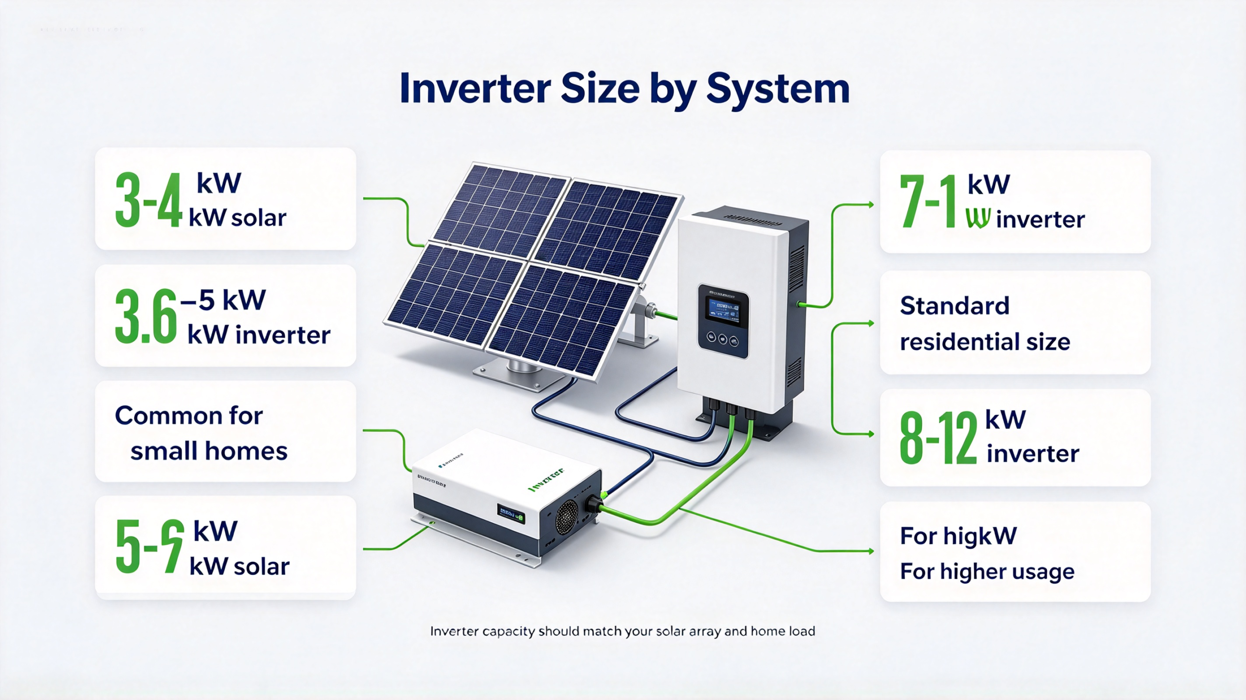 Wall-mounted string inverter sized for a rooftop solar array