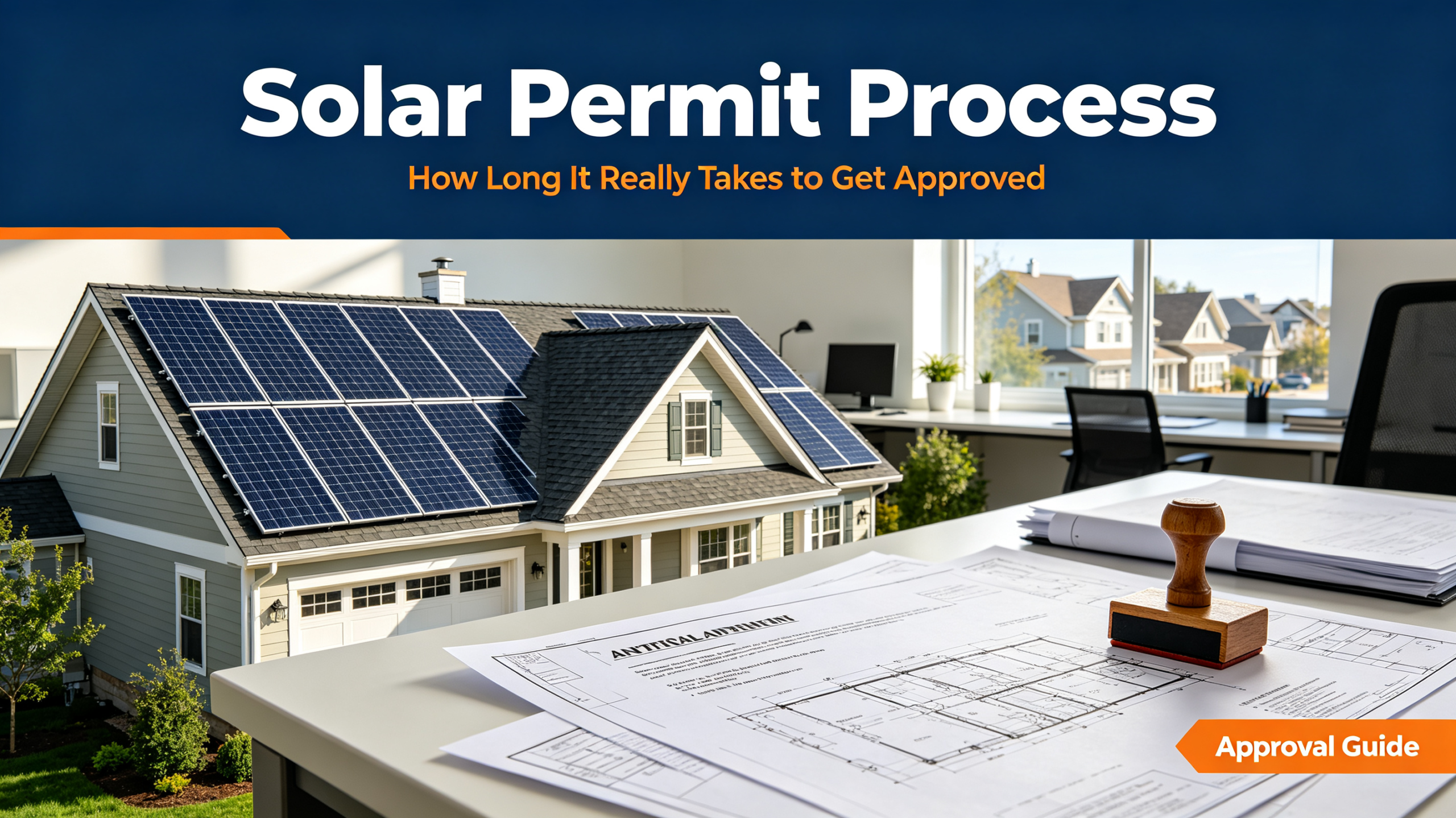 Solar permit process - approved plans and paperwork for a home solar installation
