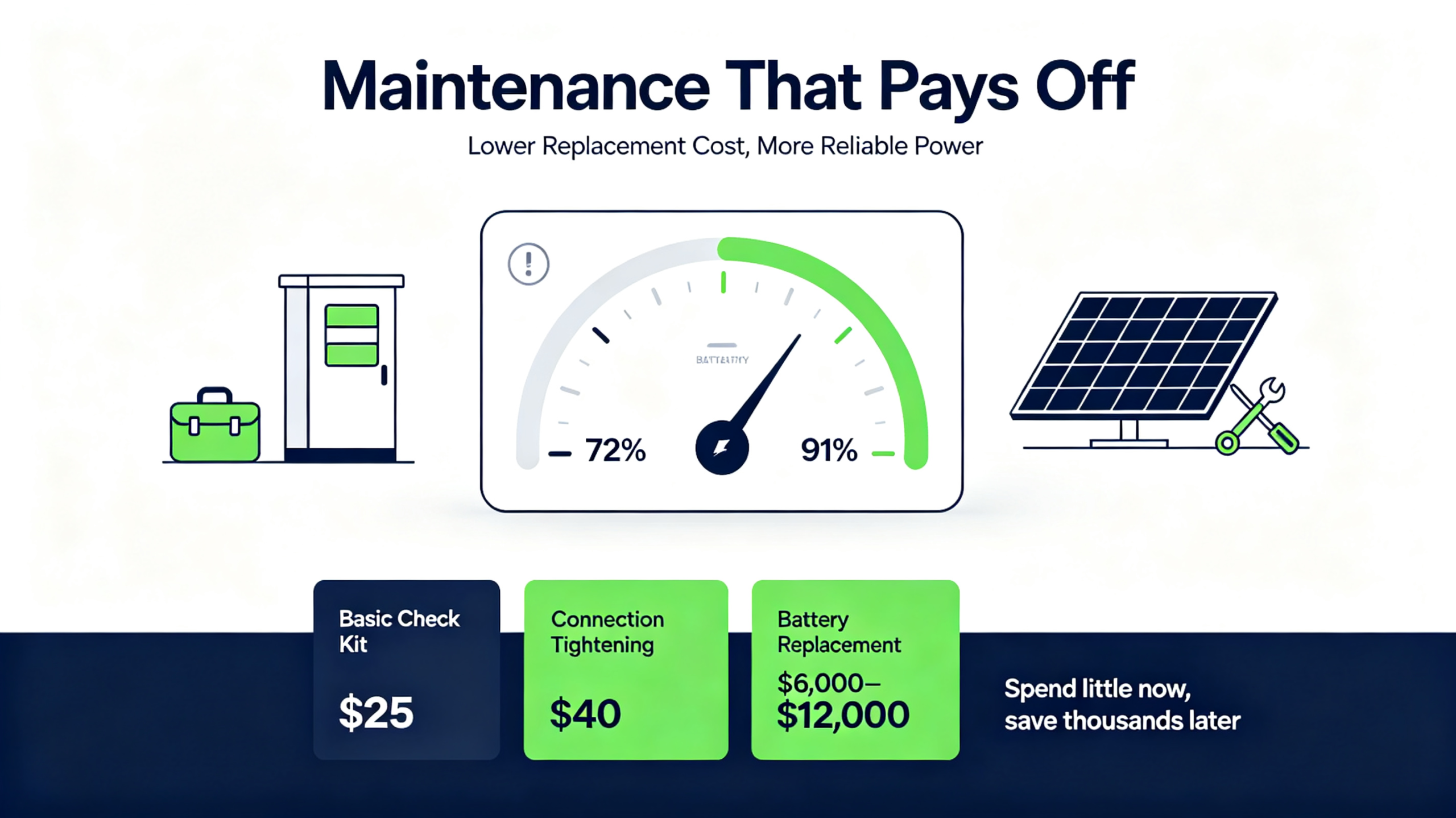 Solar battery storage unit for a home