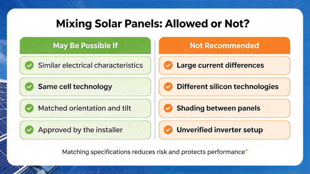 - Close-up of a solar panel nameplate showing Vmp, Imp and Voc ratings used to match panels 正文
